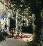 Carl Blechen The Interior of the Palm House on the Pfaueninsel Near Potsdam painting